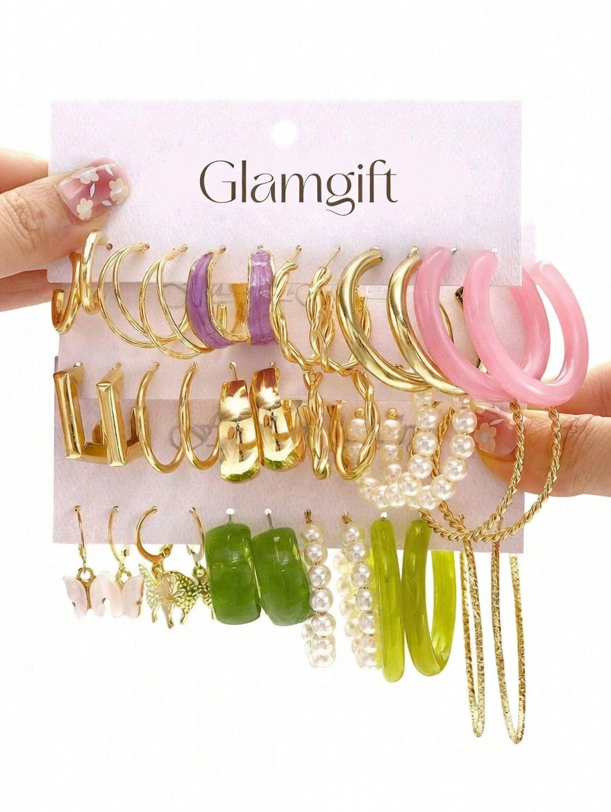 Glam Galaxy – Pack de 18 Paires Boucles d’Oreilles