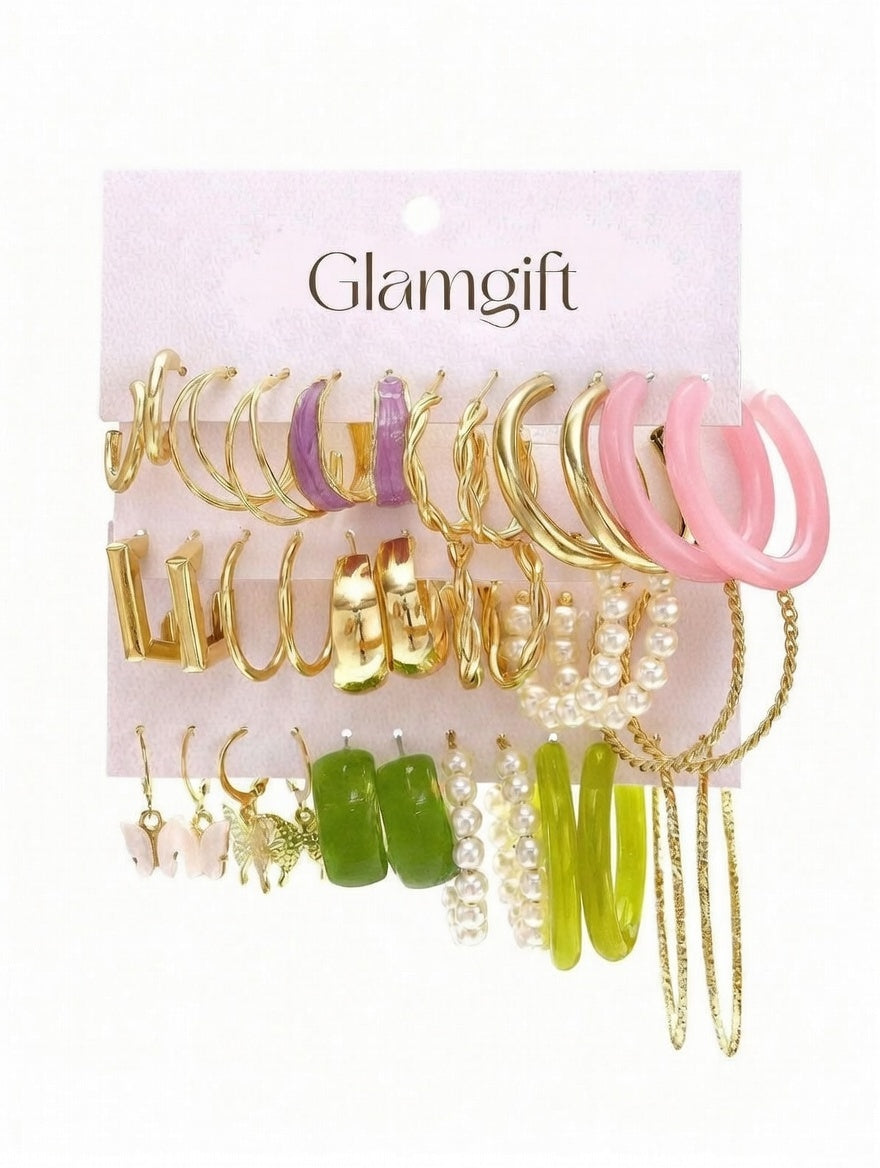 Glam Galaxy – Pack de 18 Paires Boucles d’Oreilles