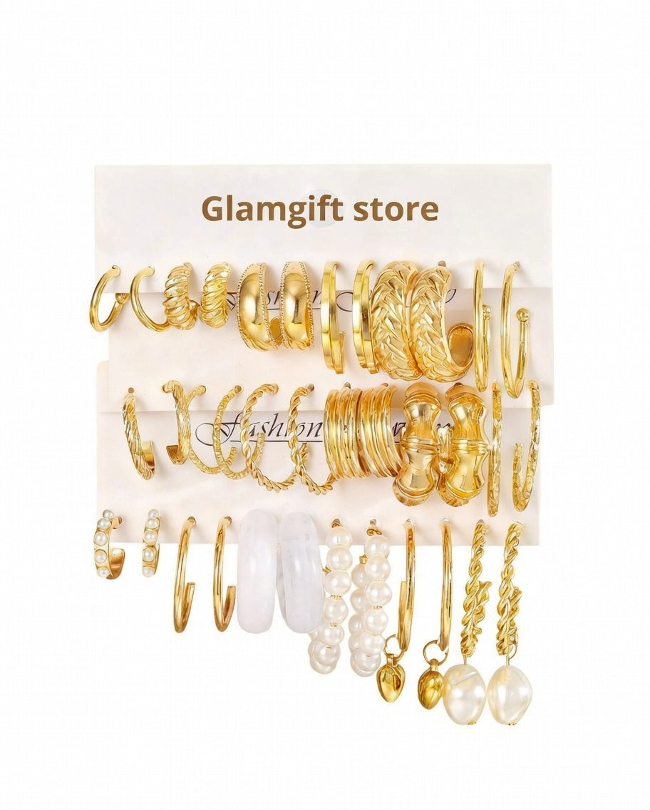 Aura sublime - pack de 18 paires boucle d'oreille