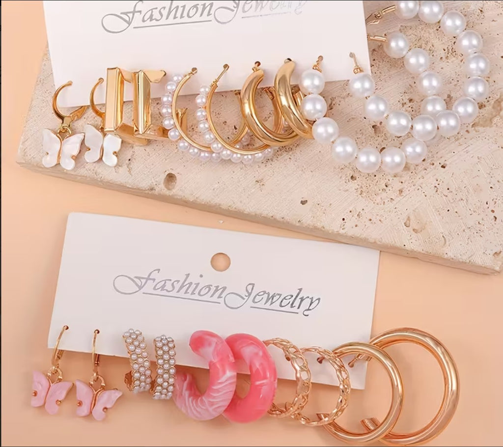 Golden Butterfly - pack de 12 boucles d'oreilles