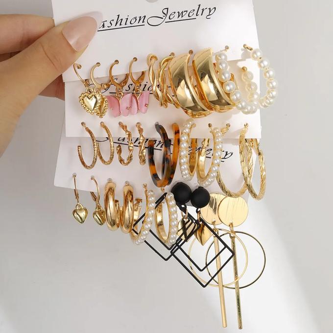 Spark Trend - Pack de 15 paires boucle d'oreilles