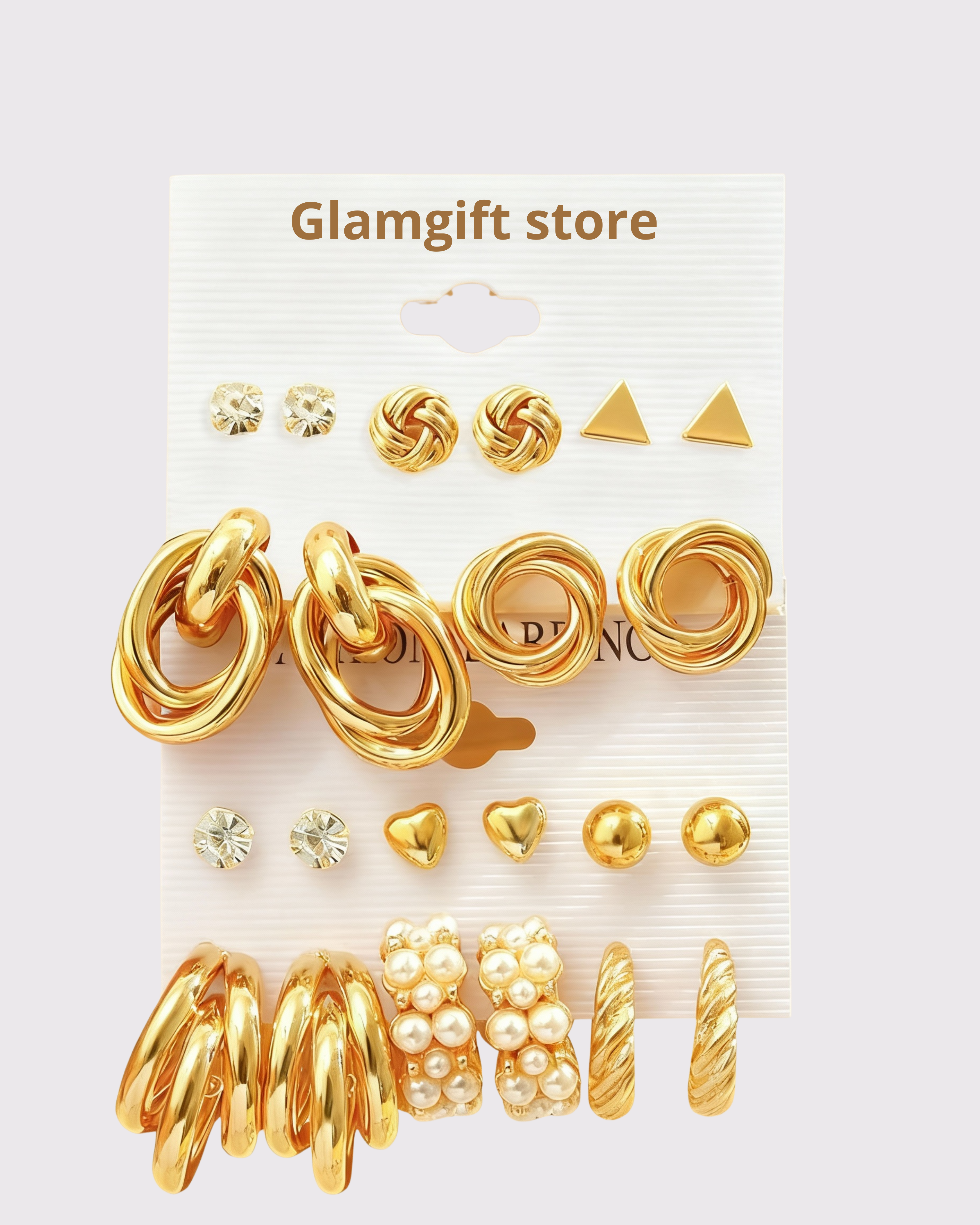 Aura Dorée - pack de 11 Boucles d'Oreilles