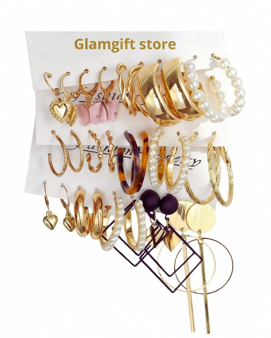 Spark Trend - Pack de 15 paires boucle d'oreilles