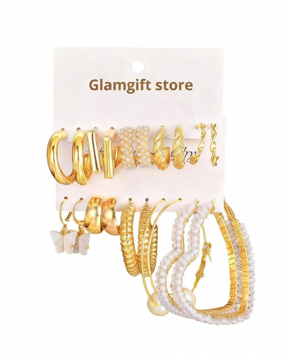 Royal Glam - Collection de 10 Boucles d'Oreilles